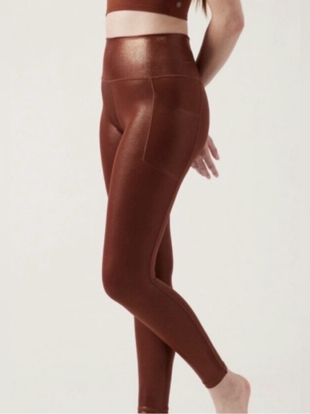 Athleta Salutation Shine Legging in Bronze Shimmer